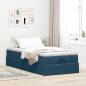 Preview: Ottoman-Bett mit Matratze Dunkelblau 90x190 cm Samt