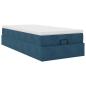 Preview: Ottoman-Bett mit Matratze Dunkelblau 90x190 cm Samt