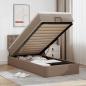 Preview: ARDEBO.de - Ottoman-Bett mit Matratze Cappuccino-Braun 90x200 cm Kunstleder