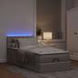 Preview: Ottomane Bett mit Matratze & LEDs Taupe 90x200 cm Stoff