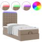 Preview: Ottoman-Bett mit Matratze & LEDs 90x190 cm Kunstleder