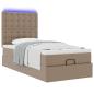 Preview: Ottoman-Bett mit Matratze & LEDs 90x190 cm Kunstleder