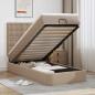 Preview: ARDEBO.de - Ottoman-Bett mit Matratze & LEDs 90x200 cm Kunstleder