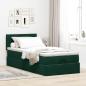 Preview: Ottoman-Bett mit Matratze Dunkelgrün 90x190 cm Samt