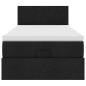 Preview: Ottoman-Bett mit Matratze Schwarz 90x190 cm Stoff