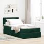 Preview: Ottoman-Bett mit Matratze Dunkelgrün 80x200 cm Samt