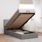 Preview: ARDEBO.de - Ottoman-Bett mit Matratze Taupe 90x200 cm Stoff