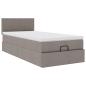 Preview: Ottoman-Bett mit Matratze Taupe 90x200 cm Stoff