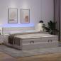 Preview: Ottoman-Bett mit Matratzen & LEDs Weiß 200x200 cm Kunstleder