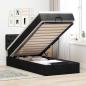 Preview: ARDEBO.de - Ottoman-Bett mit Matratze & LEDs Schwarz 90x190 cm Stoff