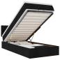 Preview: Ottoman-Bett mit Matratze & LEDs Schwarz 90x190 cm Stoff