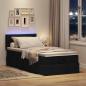 Preview: Ottoman-Bett mit Matratze & LEDs Schwarz 90x190 cm Stoff