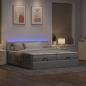 Preview: Ottoman-Bett mit Matratzen & LEDs Taupe 180x200 cm Stoff