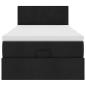 Preview: Ottoman-Bett mit Matratze & LEDs Schwarz 90x190 cm Stoff
