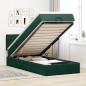 Preview: ARDEBO.de - Ottoman-Bett mit Matratze & LEDs Dunkelgrün 90x190 cm Samt
