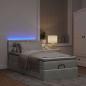 Preview: Ottoman-Bett mit Matratze & LEDs Hellgrau 90x190 cm Samt