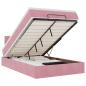 Preview: Ottomane Bett mit Matratze & LEDs Rosa 120x190 cm Samt