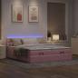 Preview: Ottoman-Bett mit Matratzen & LEDs Rosa 160x200 cm Samt