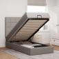 Preview: ARDEBO.de - Ottoman-Bett mit Matratze & LEDs Taupe 80x200 cm Stoff