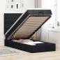 Preview: ARDEBO.de - Ottoman-Bett mit Matratze & LEDs Schwarz 90x190 cm Stoff
