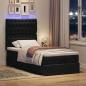Preview: Ottoman-Bett mit Matratze & LEDs Schwarz 90x190 cm Stoff