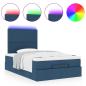 Preview: Ottoman-Bett mit Matratze & LEDs Blau 120x190 cm Stoff