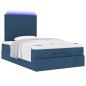 Preview: Ottoman-Bett mit Matratze & LEDs Blau 120x190 cm Stoff