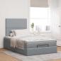 Preview: Ottoman-Bett mit Matratze Hellgrau 120x190 cm Stoff