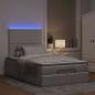 Preview: Ottoman-Bett mit Matratze & LEDs Taupe 120x190 cm Stoff