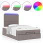 Preview: Ottoman-Bett mit Matratze & LEDs Taupe 120x190 cm Stoff
