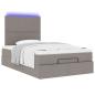 Preview: Ottoman-Bett mit Matratze & LEDs Taupe 120x190 cm Stoff