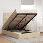 Preview: ARDEBO.de - Ottoman-Bett mit Matratze Creme 120x190 cm Stoff