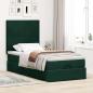 Preview: Ottoman-Bett mit Matratzen Dunkelgrün 90x190 cm Samt