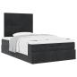 Preview: Ottoman-Bett mit Matratzen Schwarz 120x190 cm Samt