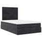Preview: Ottoman-Bett mit Matratzen Schwarz 120x190 cm Samt