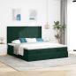 Preview: Ottoman-Bett mit Matratzen Dunkelgrün 160x200 cm Samt