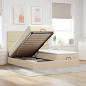Preview: ARDEBO.de - Ottoman-Bett mit Matratzen Creme 180x200 cm Stoff