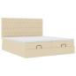 Preview: Ottoman-Bett mit Matratzen Creme 180x200 cm Stoff