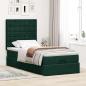 Preview: Ottoman-Bett mit Matratzen Dunkelgrün 90x190 cm Samt
