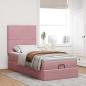 Preview: Ottoman-Bett mit Matratzen Rosa 80x200 cm Samt