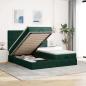 Preview: ARDEBO.de - Ottoman-Bett mit Matratzen Dunkelgrün 160x200 cm Samt