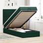 Preview: ARDEBO.de - Ottoman-Bett mit Matratzen & LEDs Dunkelgrün 90x190 cm Samt