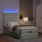 Preview: Ottoman-Bett mit Matratzen & LEDs Hellgrau 90x190 cm Samt