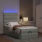 Preview: Ottoman-Bett mit Matratzen & LEDs Hellgrau 90x190 cm Samt