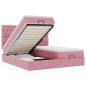 Preview: Ottoman-Bett mit Matratzen & LEDs Rosa 160x200 cm Samt
