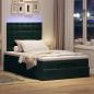 Preview: Ottoman-Bett mit Matratzen & LEDs Dunkelgrün 120x190 cm Samt