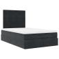 Preview: Ottoman-Bett mit Matratzen & LEDs Schwarz 120x190 cm Samt