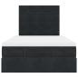 Preview: Ottoman-Bett mit Matratzen & LEDs Schwarz 120x190 cm Samt