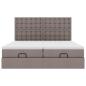 Preview: Ottoman-Bett mit Matratzen & LEDs Taupe 160x200 cm Stoff