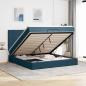 Preview: ARDEBO.de - Ottoman-Bett mit Matratzen Dunkelblau 200x200 cm Samt